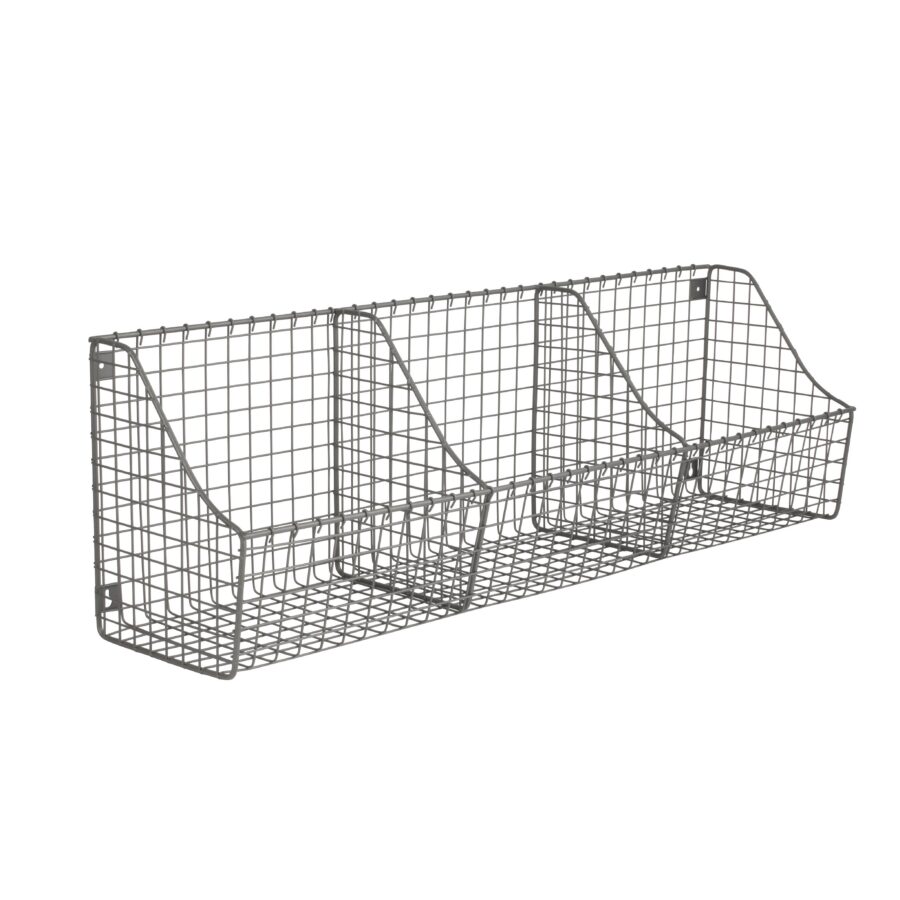 Three Bin Wall Mounted Storage Organizer