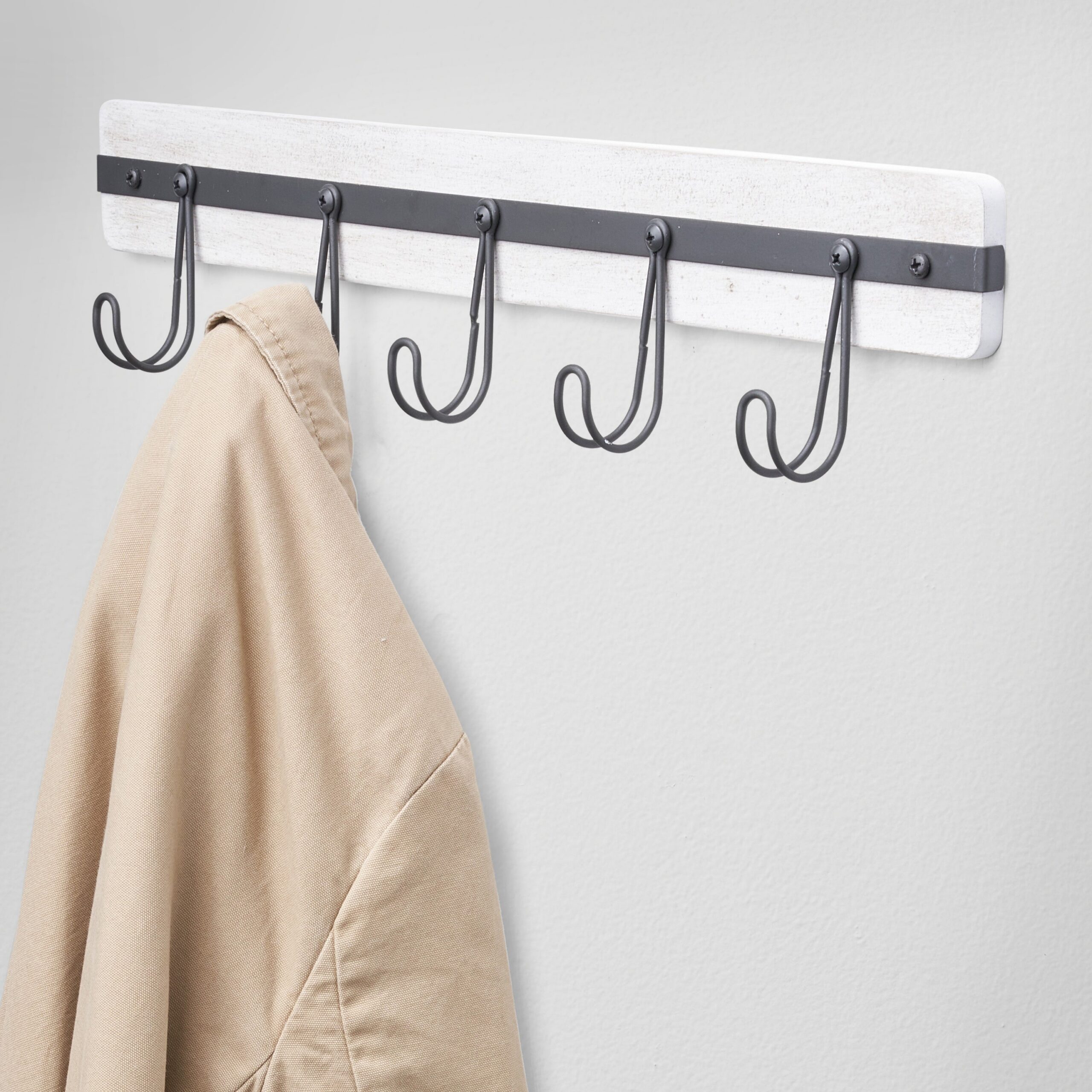 Simple Five Hook Wall Mounted Storage Rack - Image 2