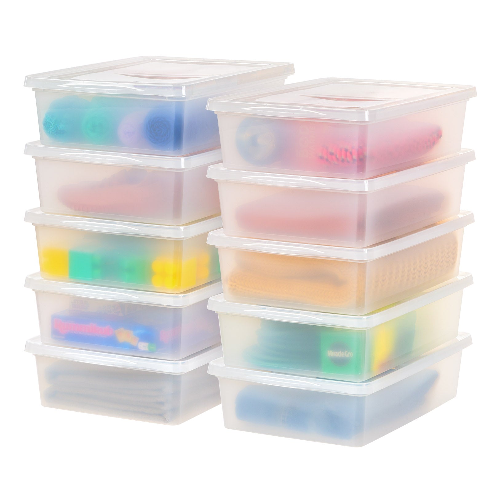 Clear Stackable Underbed Sliding Storage Box 28 Quart 10