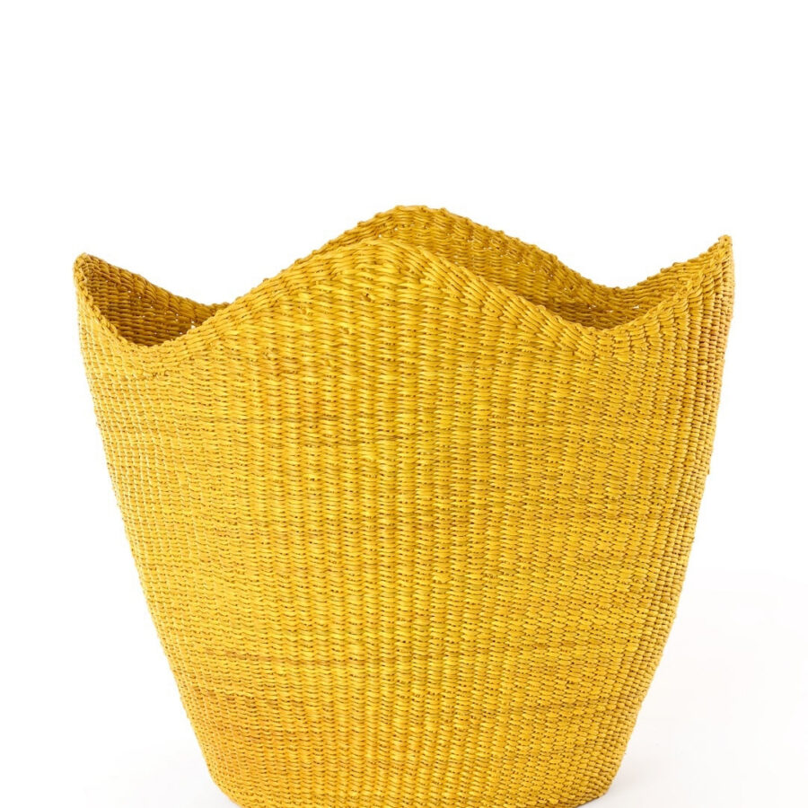Yellow Elephant Grass Tulip Basket