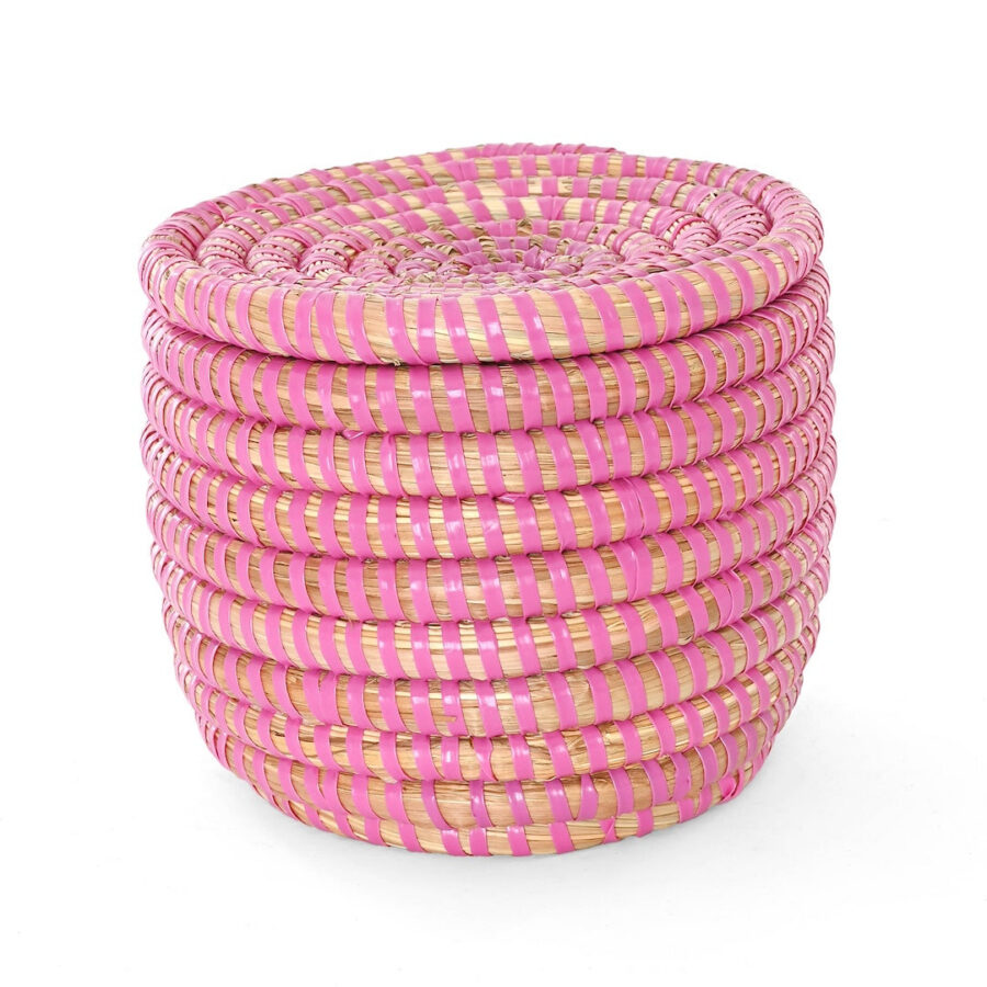 Pink Mini Flat Top Trinket Basket