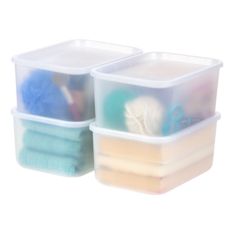 Stackable Open Front Storage Basket 4 Pack