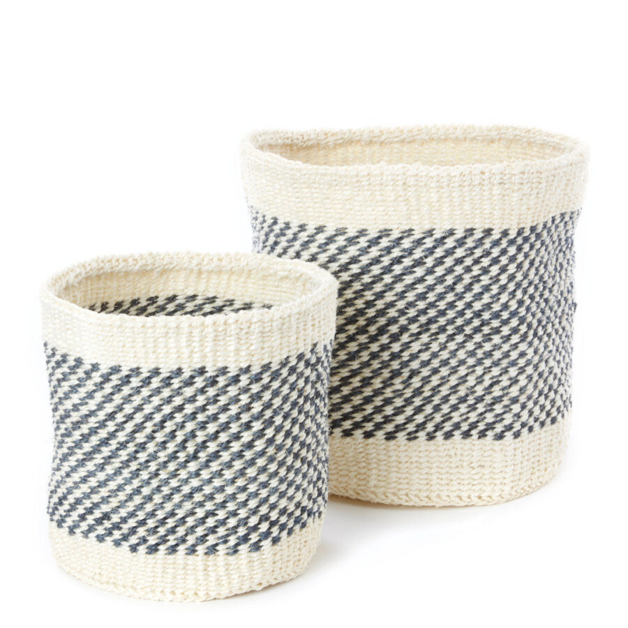 2-Piece Graphite Sisal Nesting Baskets