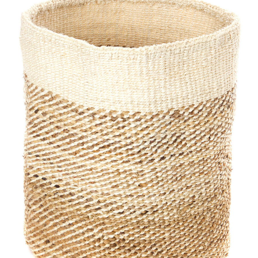 Tall Natural Sisal and Banana Fiber Basket Basket