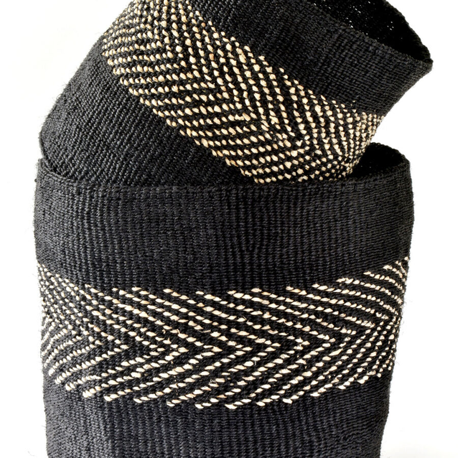 2-Piece Large Arrow Banana Fiber and Sisal Baskets